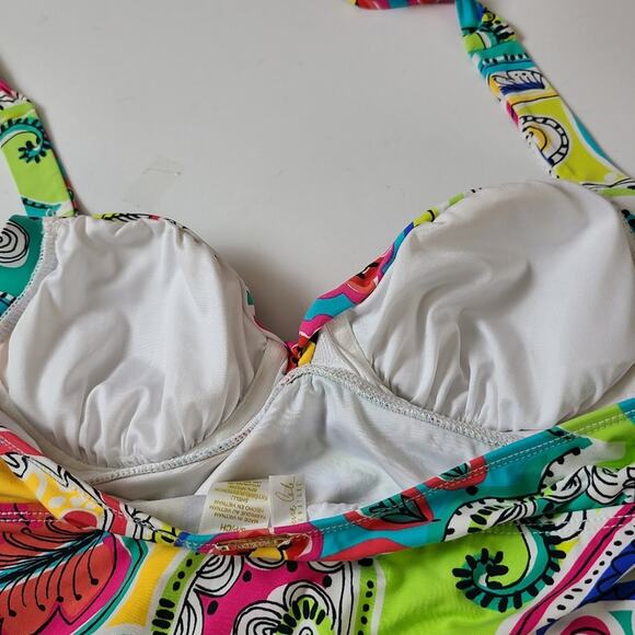 Anne Cole Tankini Top Womens Colorful Beachy Vacay Halter Swimwear Multicolor - Picture 8 of 11